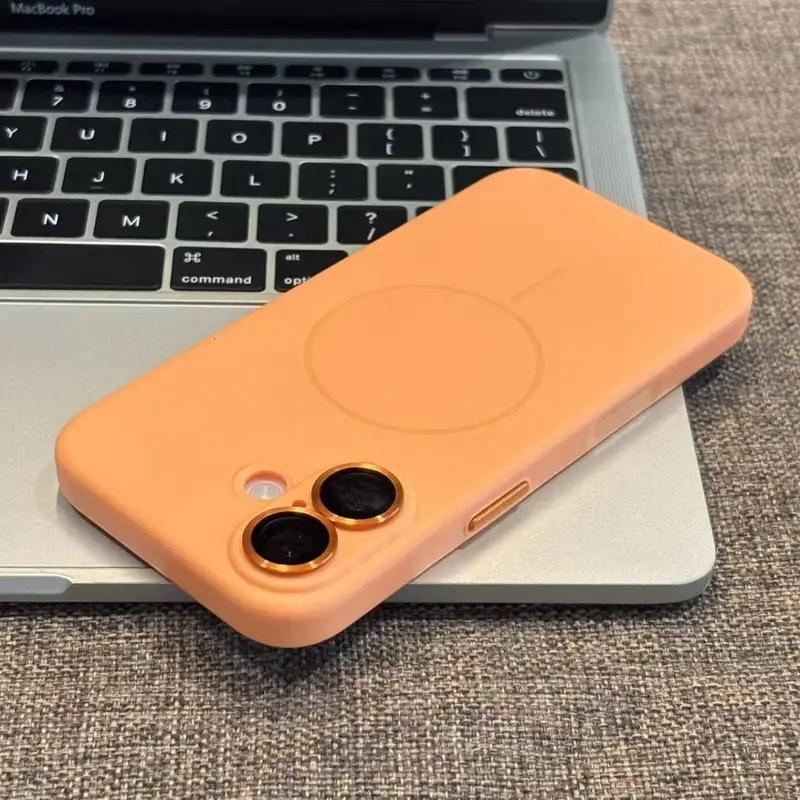 Zaawansowane TPU w jednolitym kolorze, odpowiednie dla Apple 17 16promax, magnetyczne etui na telefon 15, folia na obiektyw