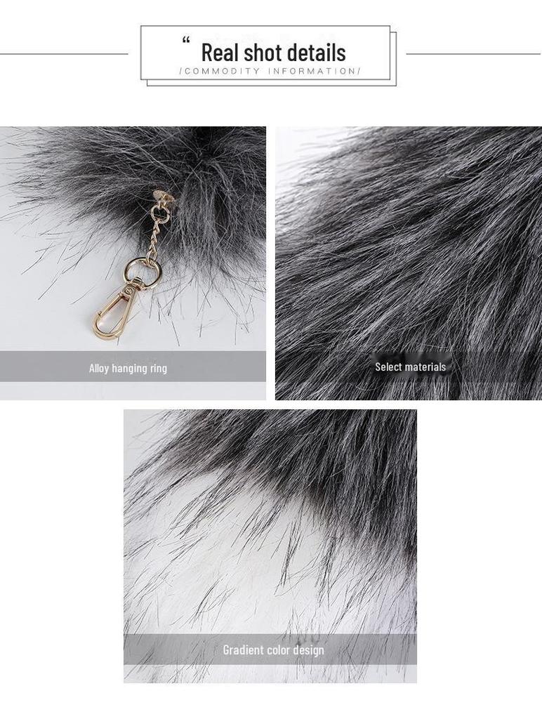 Faux Fur Fox Tail Bag Charm - Schoolbag & Car Keychain Accessory