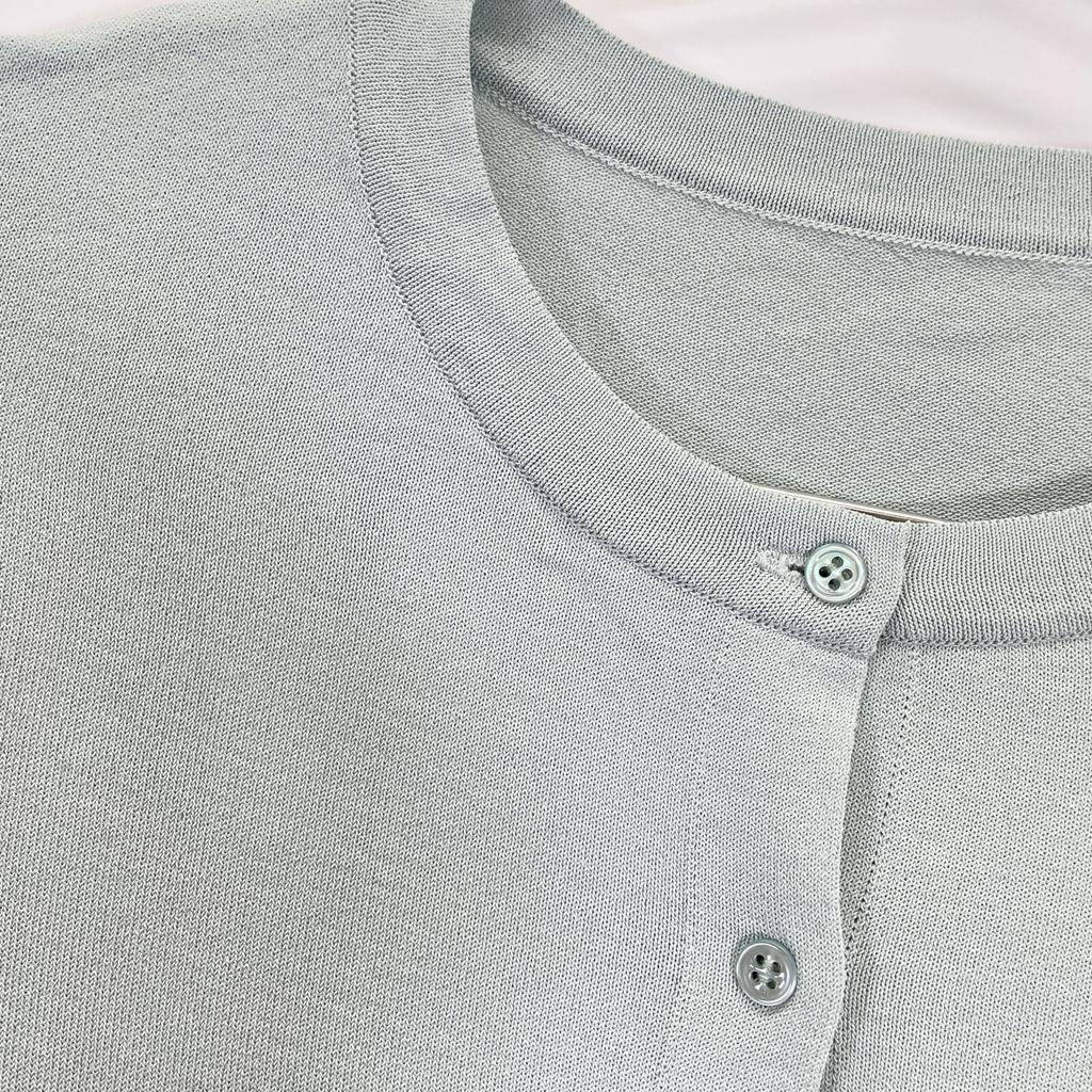 FOXEY 36823 Blue Crew Neck Cardigan tops 38 blueUsed