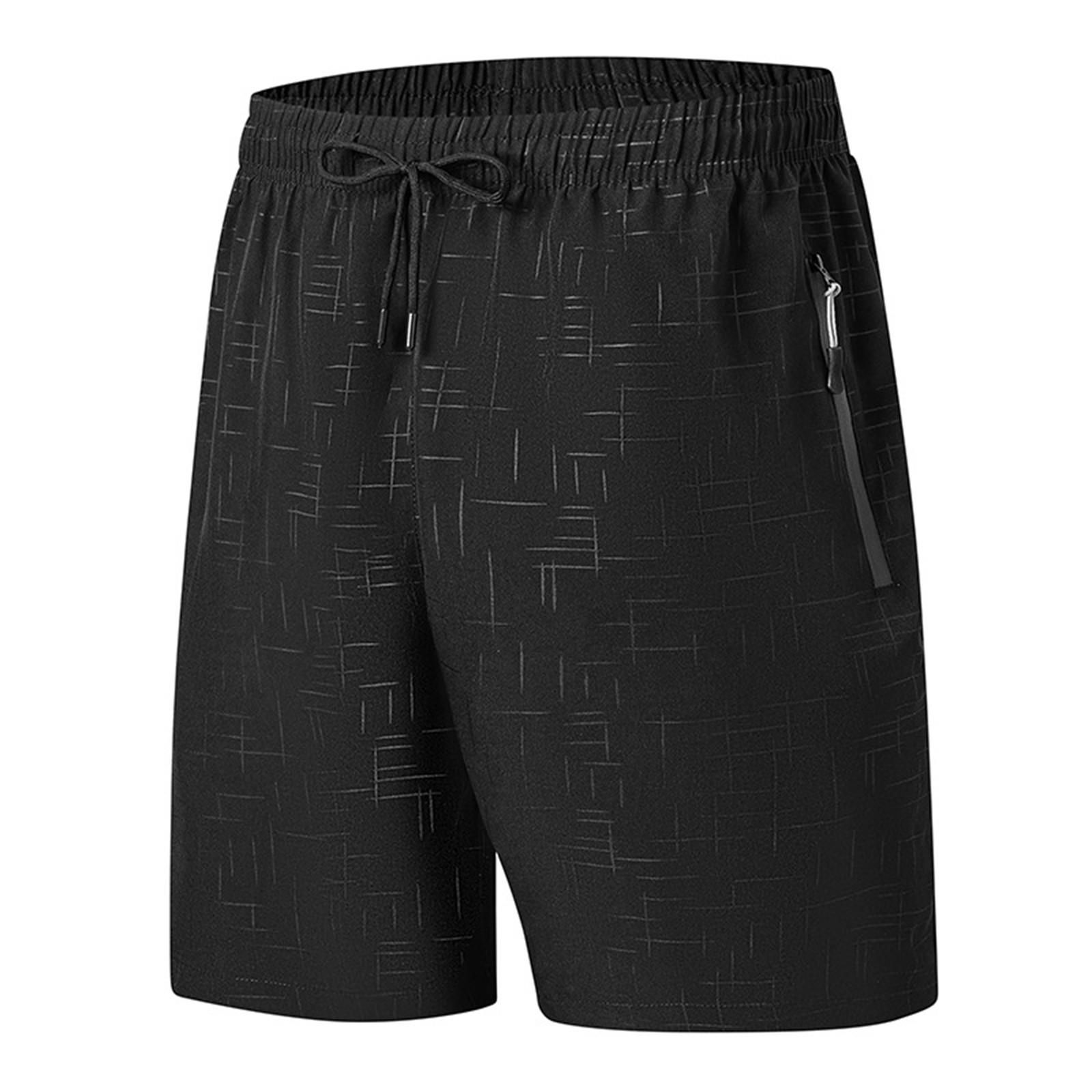 

Мужские летние шорты для фитнеса, летние повседневные шорты для бега, быстросохнущие, эластичные пляжные брюки L чёрный