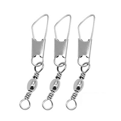 MUQZI Sports Accessory 30Pcs High Strength Fishing Barrel Swivel with Safety Snap Connector Tackle Kit