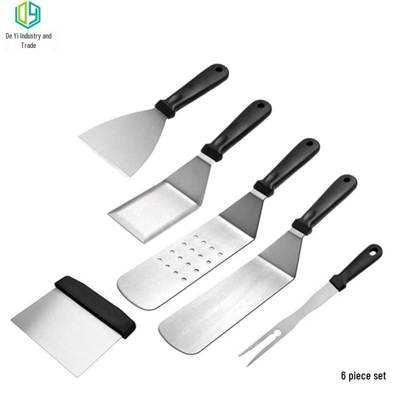 Outdoor BBQ Tool Set: Stainless Steel Grill & Frying Spatulas