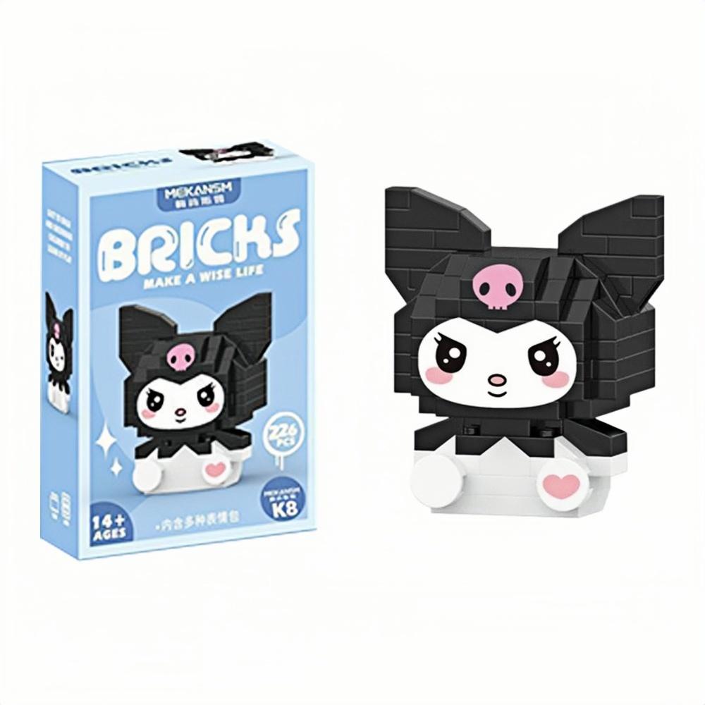 99 style Hello Kitty Building Blocks Cartoon Figures Kuromi Bricks My Melody Children's Assembly Toys Cinnamoroll Gift