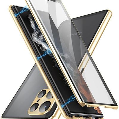 Samsung S25 Telefoonhoesje Oogbescherming Dubbelzijdig Magneto Metaal S24ultra Beschermhoes All-inclusive, Geschikt voor S23 Glas