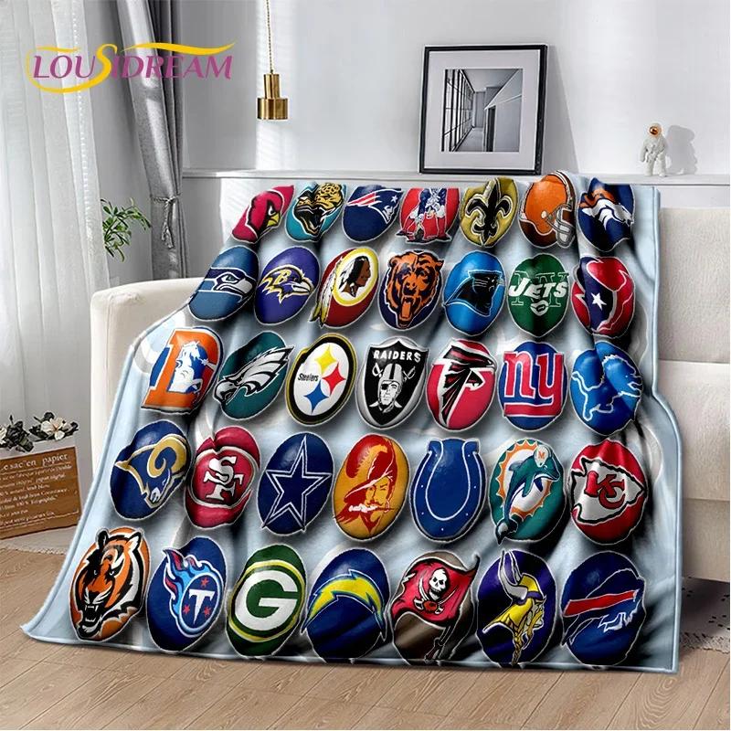 3D American Football Rugby Team Soft Flannel Blanket for Beds Bedroom Sofa Picnic,Throw Blanket for Cover Outdoors Leisure Gift