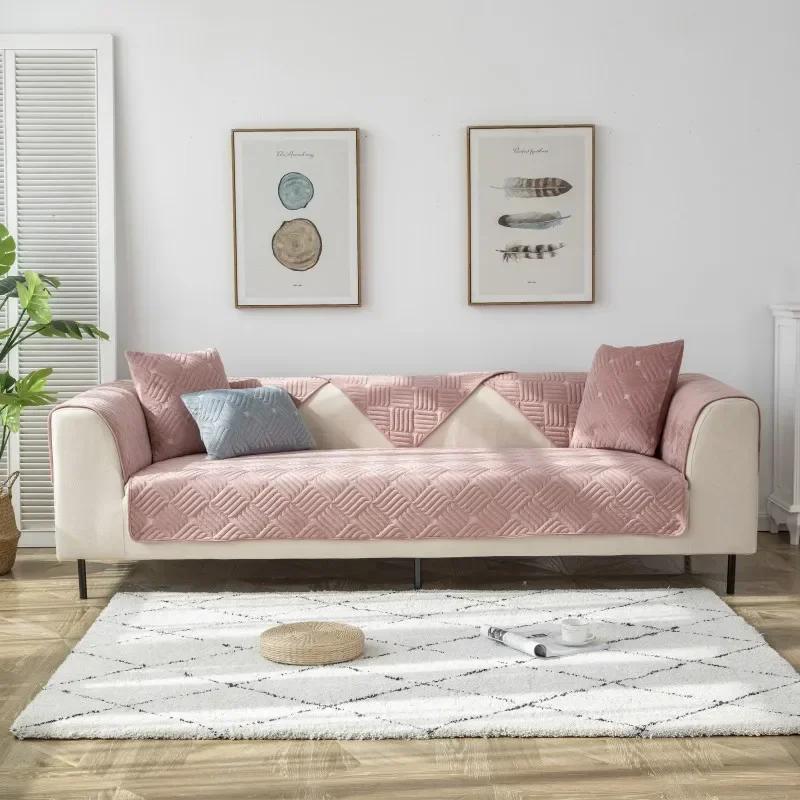 

Jacquard Sofa Cover Nordic Thicken Plush Lounge Corner Sofa Towel Cover Non-Slip Couch Protector for Living Room Canape Housse 70x70cm 1pc