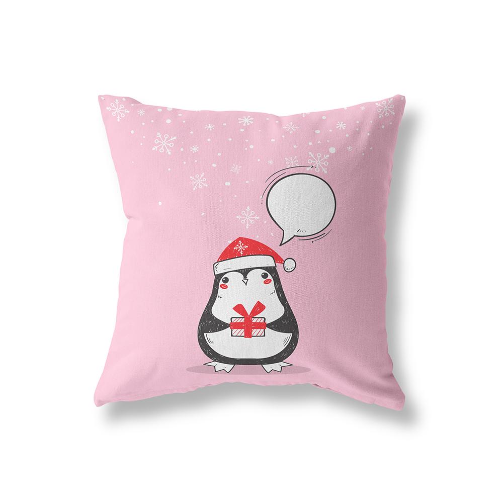 Christmas Theme Snowman Reindeer Print Pattern Cushion Cover Home Living Room Sofa Decoration Square Pillow Pillow Cover