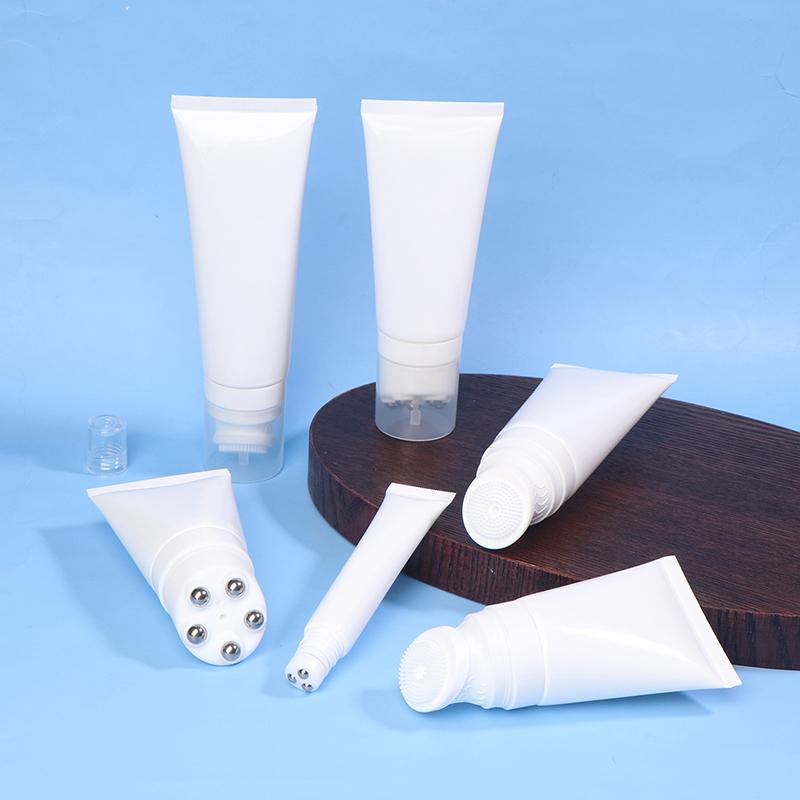 20/50/80100G Silicone Brush/Metal Ball Head Cosmetic Soft Tube Massage Cleasing Cream Bottle Empty Travel Plastic Container