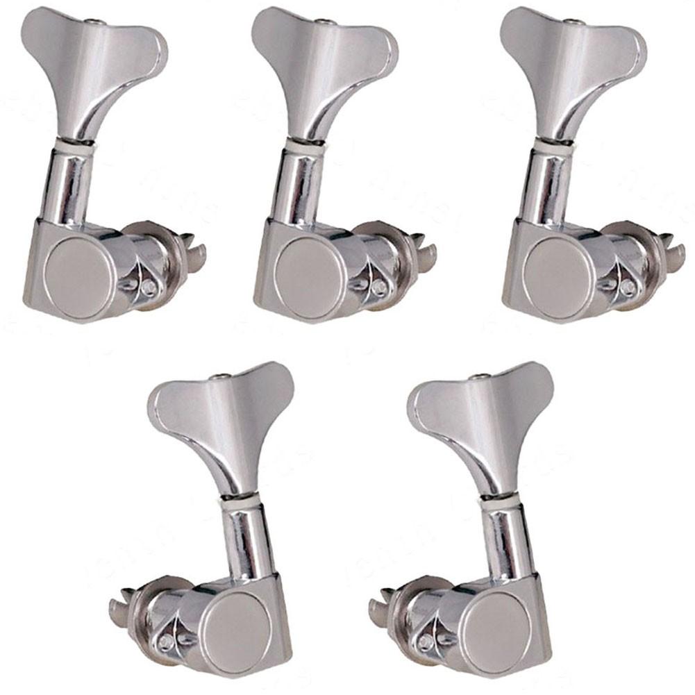 

5PCS Fish Tail Buttons Accessories Bass String Tuners 2L3R Silver
