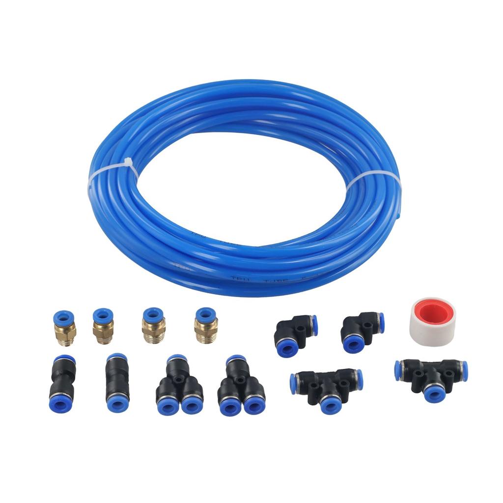 Pneumatic 6mm OD 4mm ID Polyurethane PU Air Hose Pipe Tube Kit, 10 Meter / 32.8ft