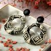 Wood Earrings Jewelry Bamboo Dangle Geometric Rattan Circle Women 2024 Fashion