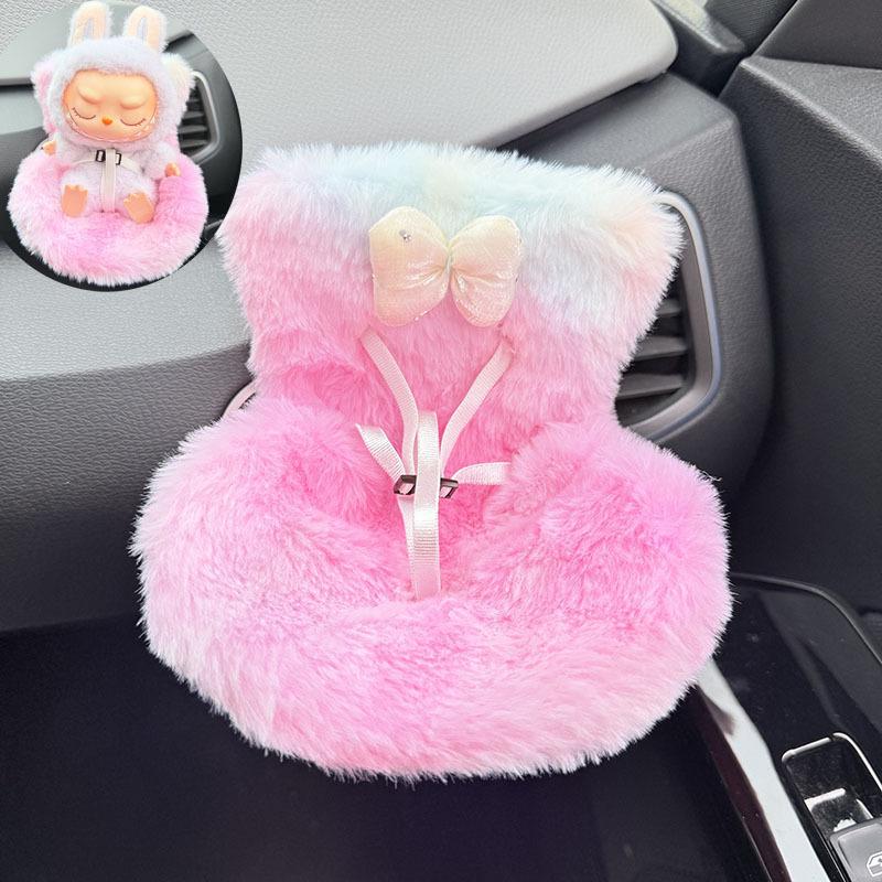 Ventilation Plush Safety Seat Car Air Outlet Decoration Doll Car Interior Decoration for 17cm Labubu Doll