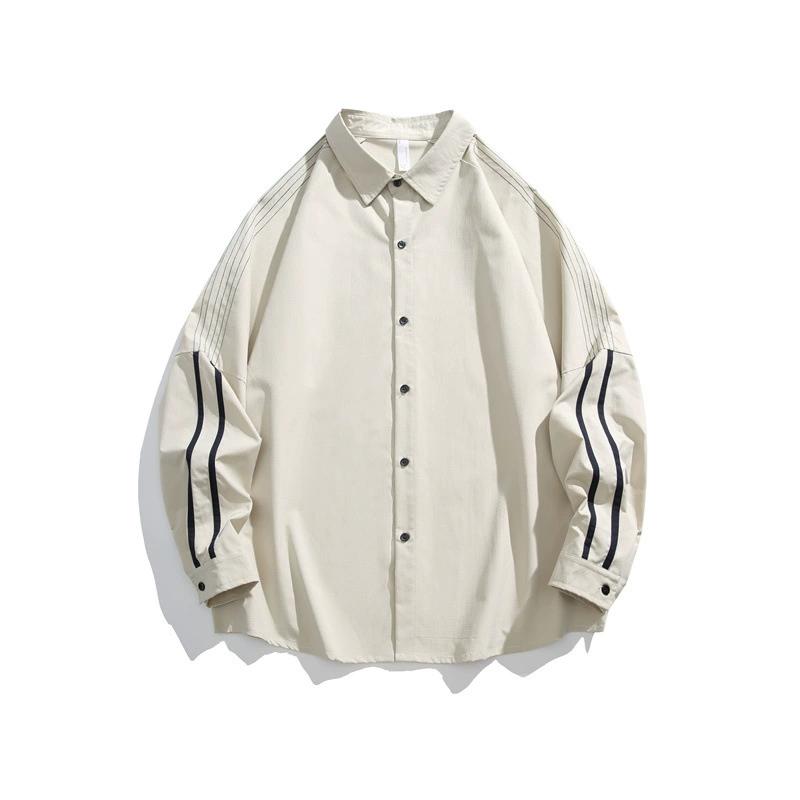 Camicia a Righe da Uomo a Maniche Lunghe Giacca Casual da Uomo Stile da Uomo