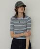 CITYBREEZE Striped Round Neck Short Sleeve Knit_Blue