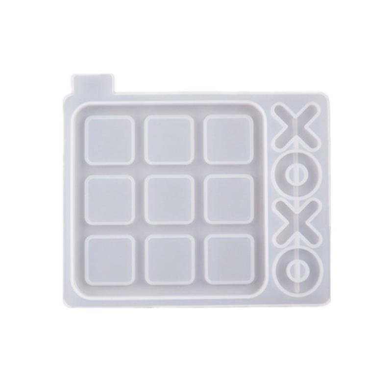

Tic Tac Toe Resin Mold with Chess Pieces Mold X O Board Game Silicone Molds for Resin Casting DIY Tabletop Board Game small