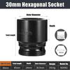 1/2" Drive Deep Impact Socket Set Drive Metric Wrench Black Socket Deep Impact Socket Pneumatic Wrench Head Tire Removal Tools