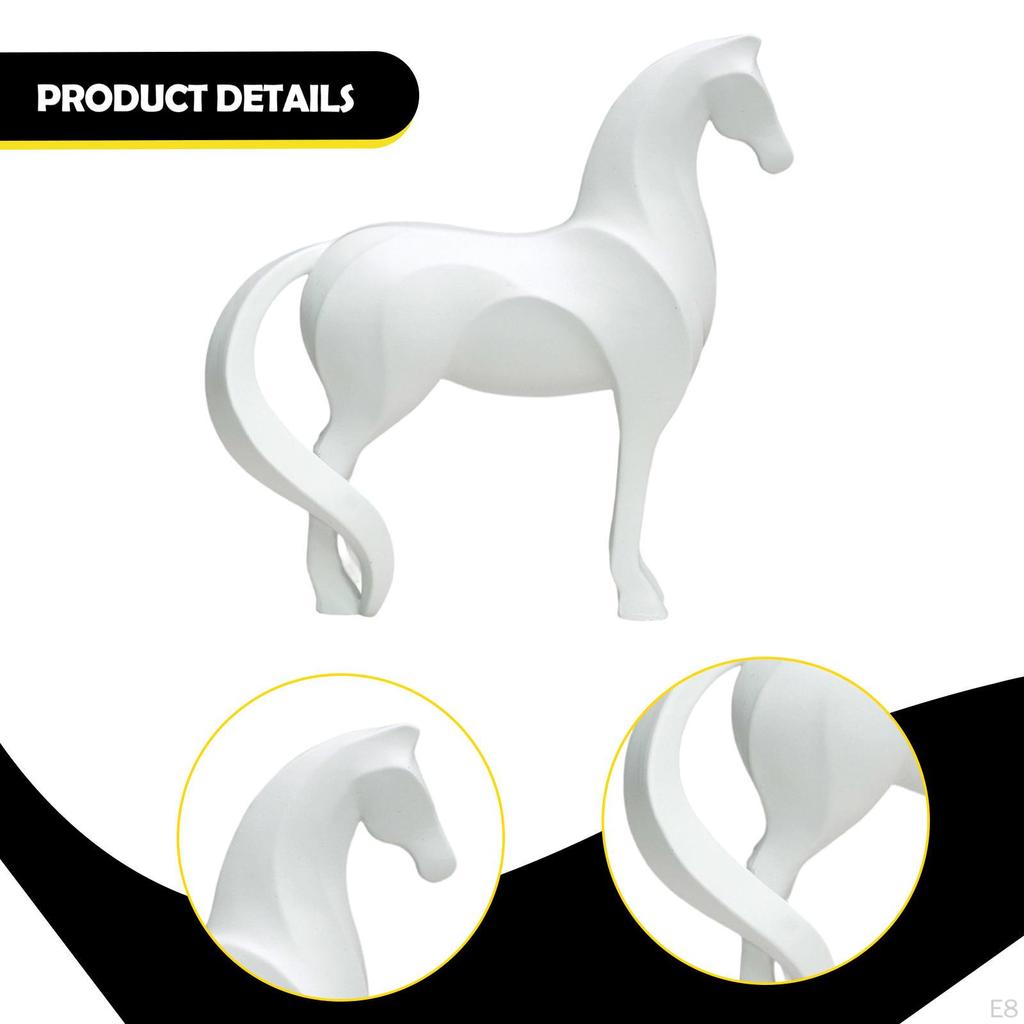 Carved Horse Statue, Animal Figurine, Modern Design, Office Decoration, Craft, Contemporary Art,