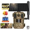 2025 Solar Hunting Trail Camera 14MP 4G SIM Card IP66 Waterproof 2-Way Talk 20M PIR Motion Detection Wildlife Camera IR Night Vision