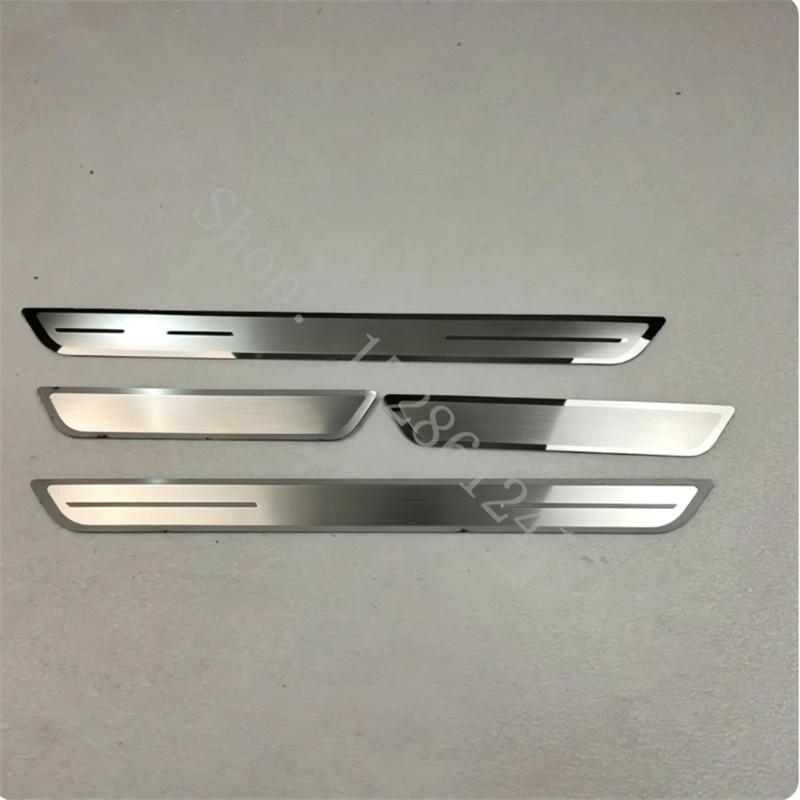 For Mitsubishi Outlander 2007 2008~2024 Door Sill Scuff Plate Trims Threshold Kick Pedal Protect Stainless Steel Car Accessories