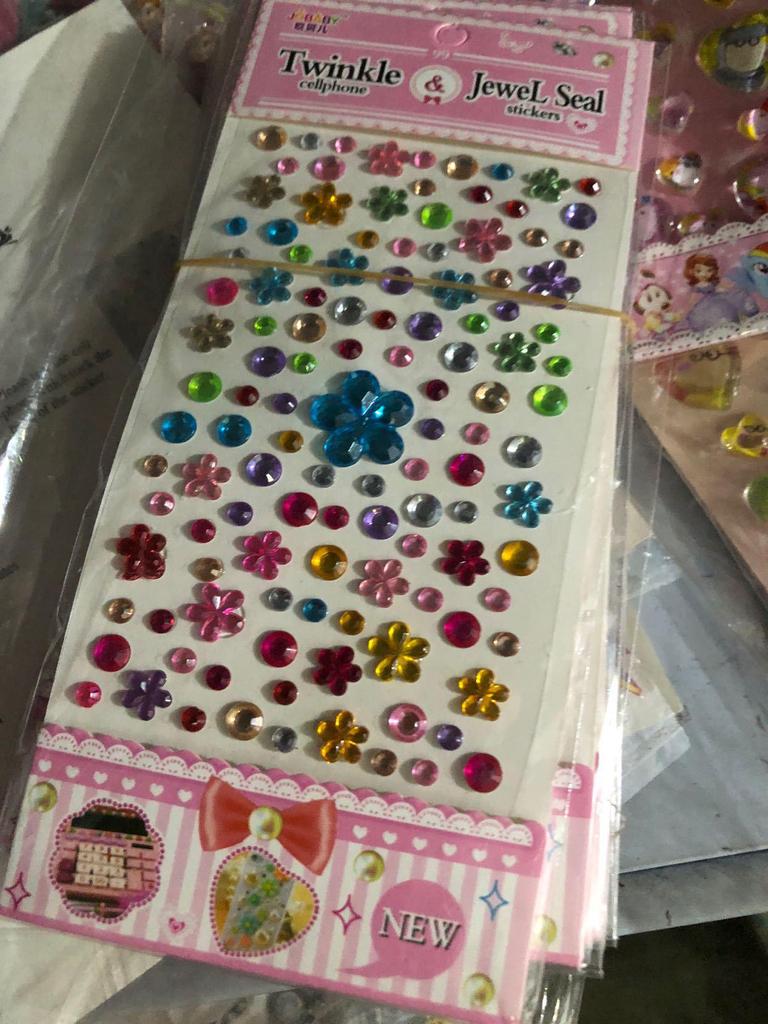 Shiny Diamond Crystal Heart Stickers for Kids - Princess & Cartoon Themes
