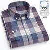 New 100% Cotton Oxford Mens Striped Plaid Shirts Long sleeve Male Business Casual High Quality Formal Shirt For Men Social Shirt