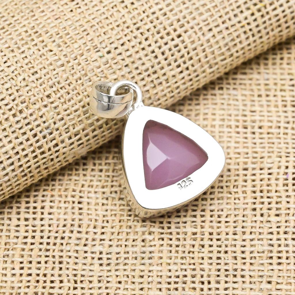 Pink Chalcedony Pendant, 925 Solid Sterling Silver Pendant Handmade Gemstone Jewelry, Gifts For Wife Brand New Pendant