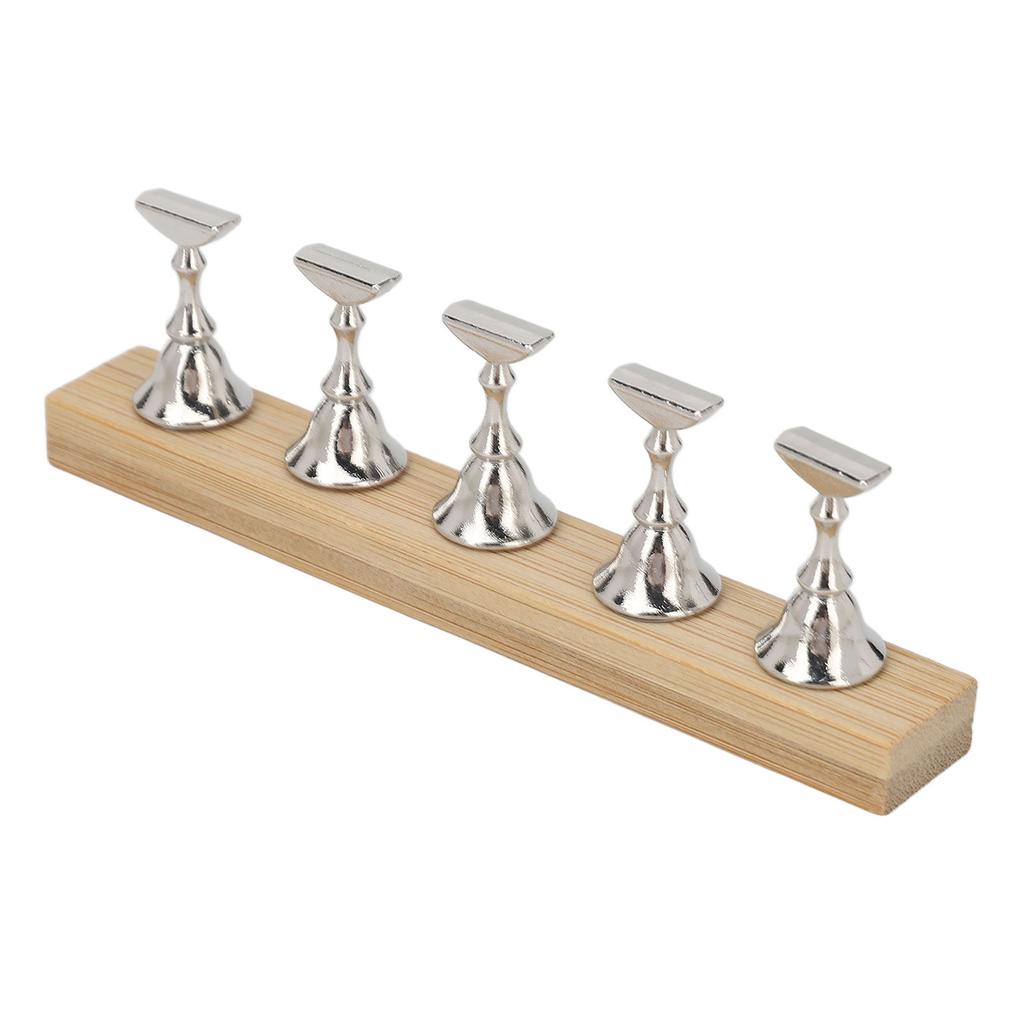 Magnetic Nail Display Stand Log Alloy DIY Training Fingernail Display Holder for Beauty Salon