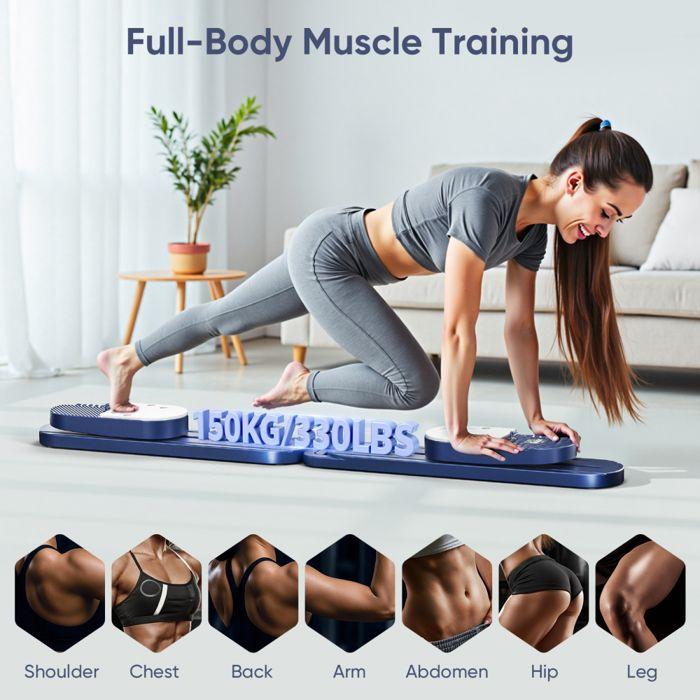 Pilates Reformer, Push-Up Abdominal Wheel Automatically Rebounds Timer, Multifunction Pilates Abdominal Board