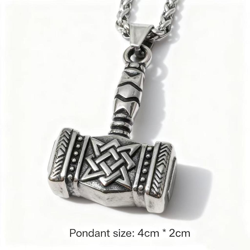 HNSP 316L Stainless Steel Viking Pendant Spear Necklace For Men Punk Style  Accessory