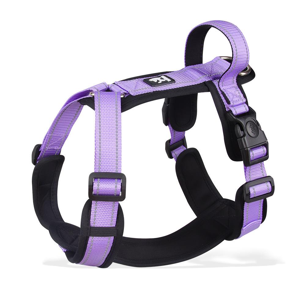 Reflective Dog Leash & Anti-Pull Harness for Medium to Large Dogs L фиолетовый
