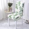 Potisk tropických rostlin Elastický potah na židli Pratelný Zelená řada All Inclusive Potah na jídelní židli Spandex pro svatbu v restauraci