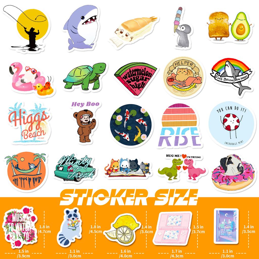 Explode 100 Small Size 4Cm Small Fresh Ins Cute Stickers Suitcase Notebook Children'S Reward Stickers