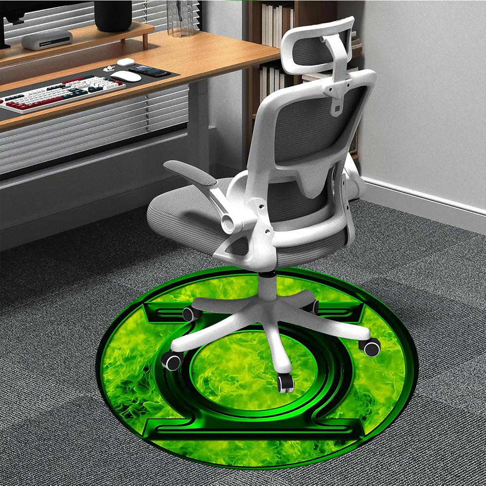 

1pc Green Logo Chair Carpet for Office Non-Slip, Indoor Non-Slip Washable Carpet, Non-Shedding Mat For Office yy251030059 80cm by 80cm