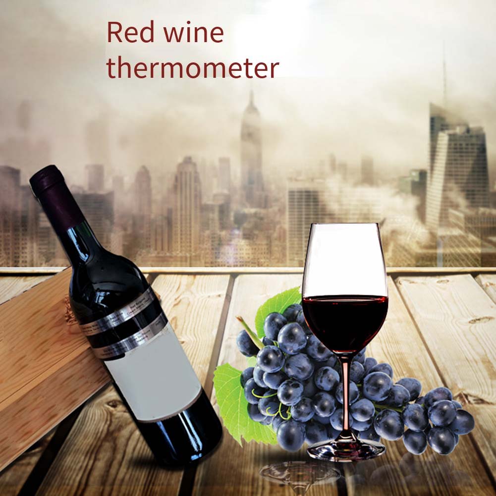 Wine Collar Thermometer Bar Beverage Tool Clip-on Bottle Thermometer With LCD Display For Champagne Beer And Wine