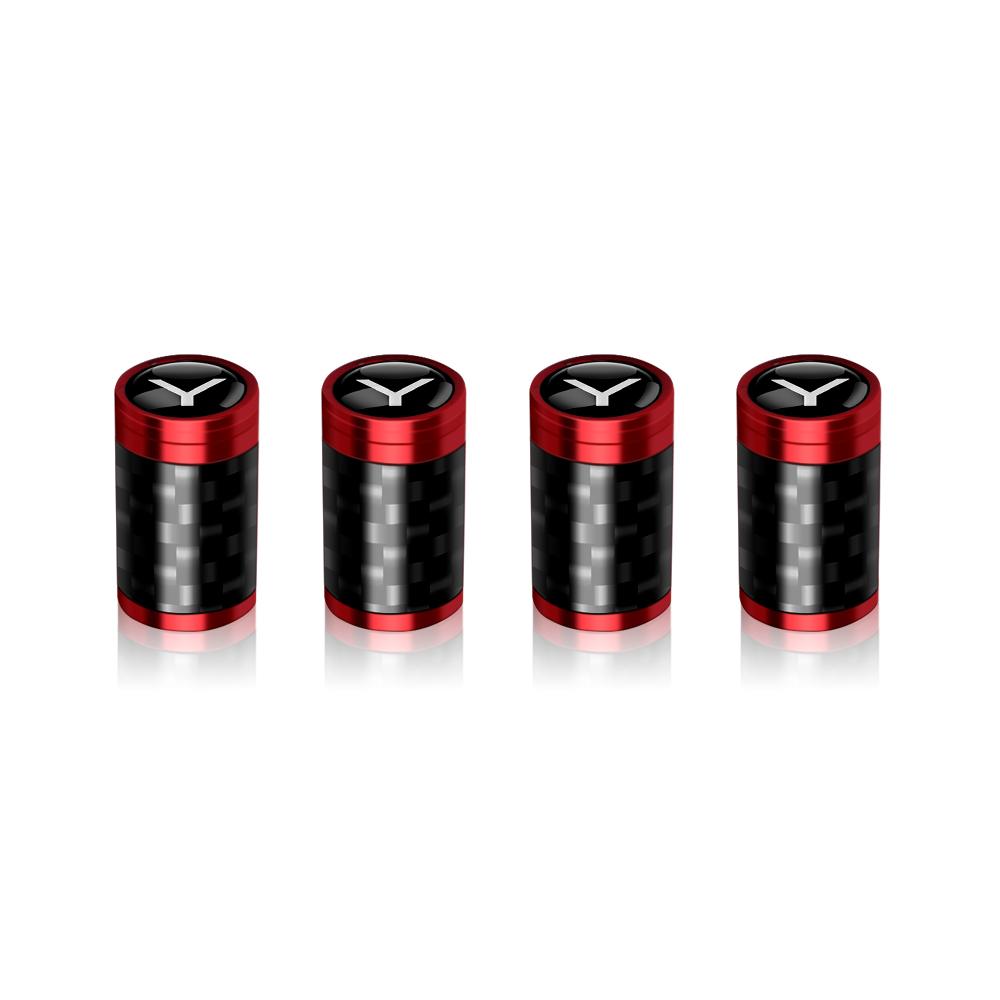 1Set Aluminum Carbon Fiber Styling Anti-theft Auto Tire Valve Caps Wheel Tires Stem Airtight Covers For Tesla Model 3 Y X Z LOGO