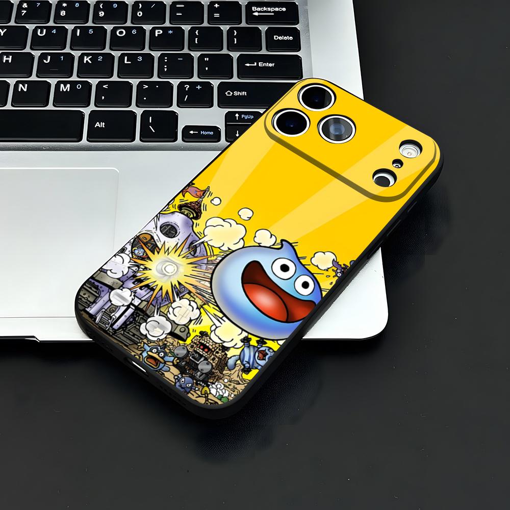 D-dragon Q-Quest Slime Phone Case For IPhone 17 Air 16 E Pro Max 15 14 13 Mini 12 Pro 11 Max Plus Black Soft Shell