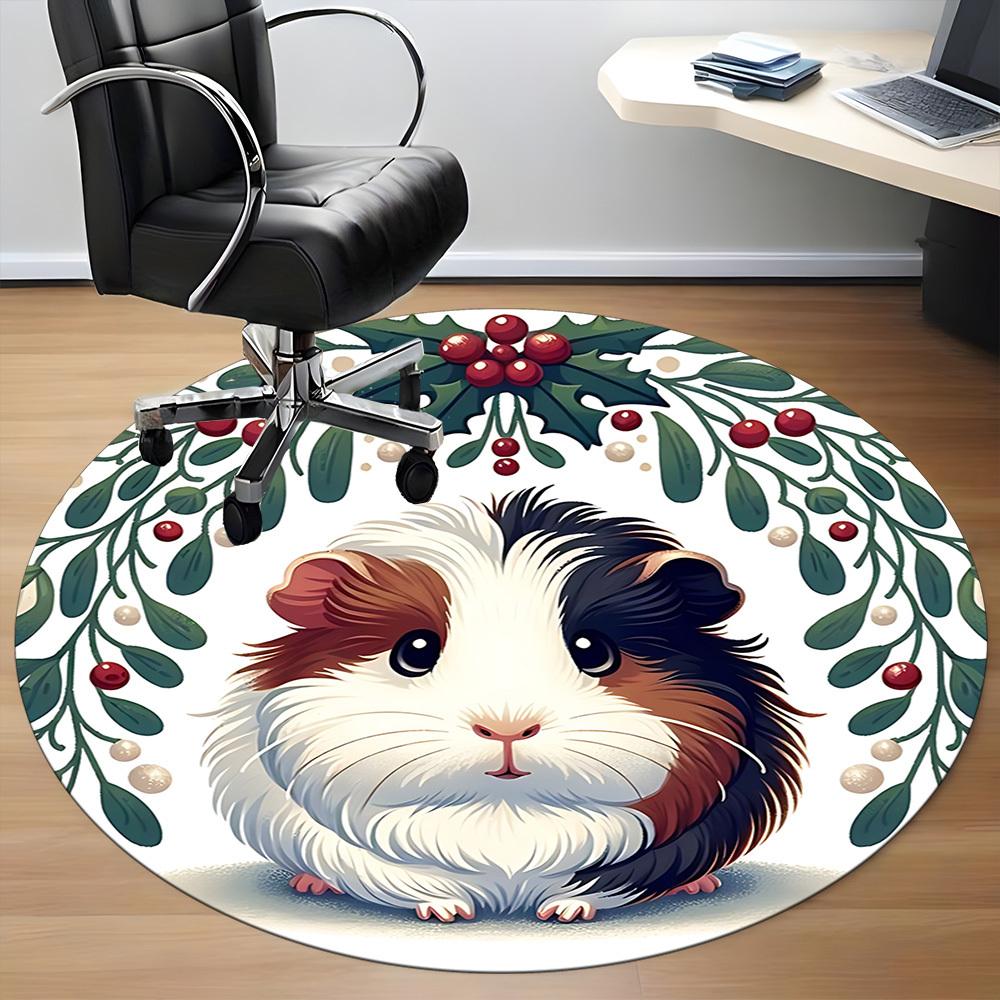 1pc Guinea Pig Wreath Chair Carpet for Office Machine Washable Rug for Office, Good Gift for Family or Friends yy251225231