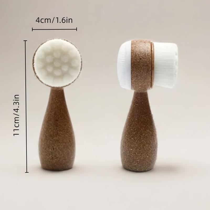 1pc Coconut Fiber Facial Brush - Double-Sided Exfoliating Manual Cleansing Brush, Soft Hair Deep Cleansing Face Washing Brush, Massage Skin Care Tool