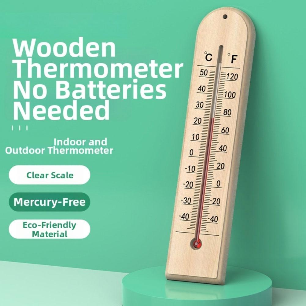 Wooden Thermometer Wall Thermometer Natural Wood Construction