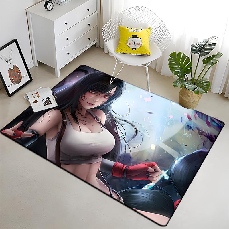 Final Fantasy Carpet Art Printed Living Room Bedroom Children's Rugs Soft Kitchen Area Rug Non-slip Flannel Carpet Floor Mat