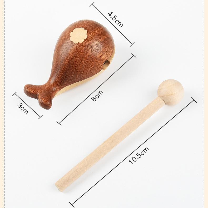 Whale wooden fish banging cute carry-on decompression office meditation percussion instrument solid wood ornament Buddhist physical ornament