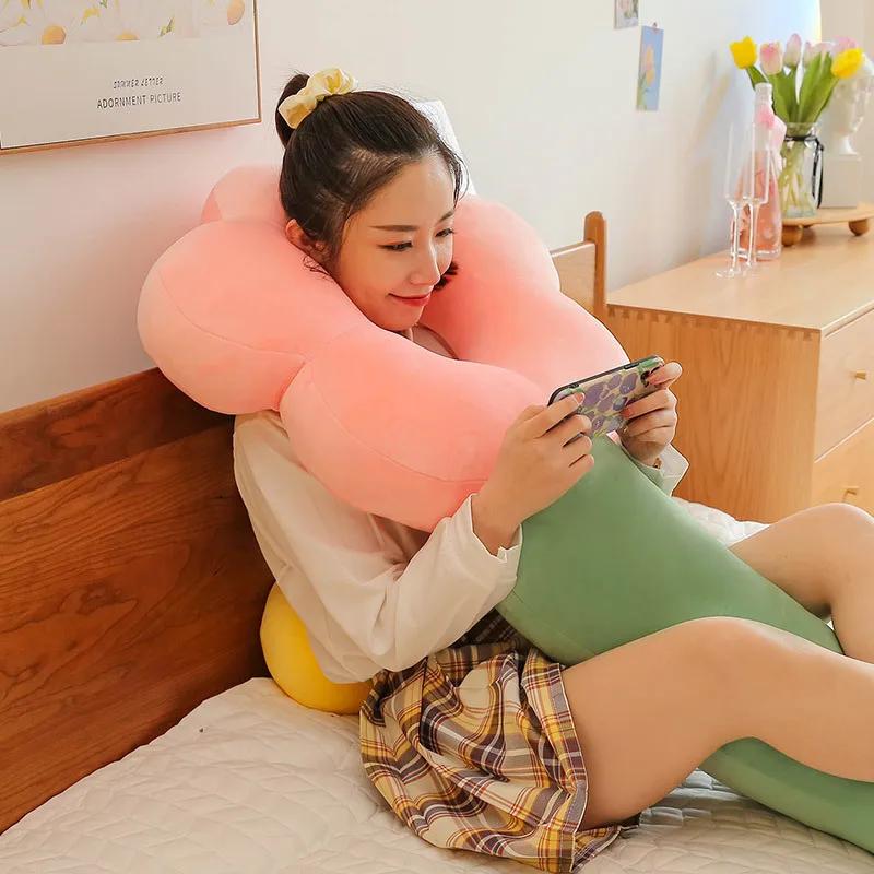 Long Flower Plush Body Pillow Large Cute Sunflower Cushion Sofa Decorative Stuffed Body Pillow Sleeping Back Cushion Decoration