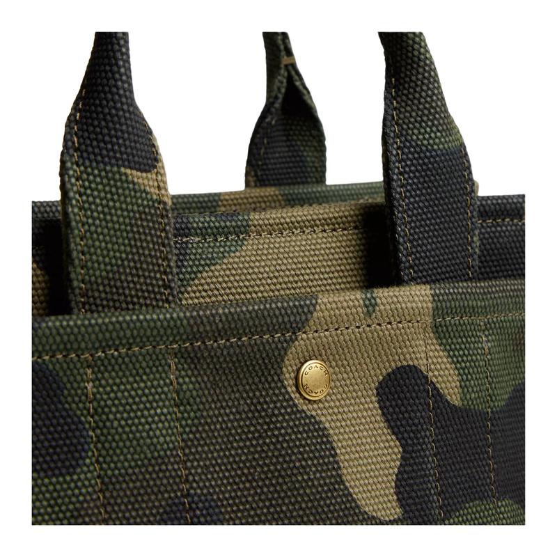 COACH Cargo 20 letter logo zipper closure canvas tote bag tote bag shopping bag handbag small size women's camouflage color
