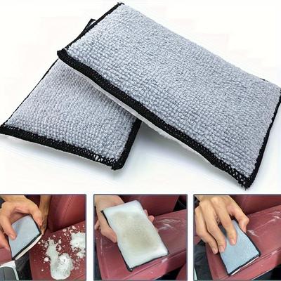 5pcs Double Side Car Interior Scrubbing Sponge for Leather Interior Car Wash Pad No Scratch Car Microfiber Scrubbing Sponge