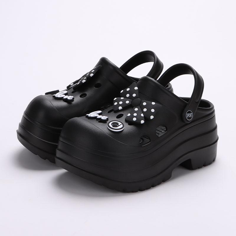 Lucyever 2024 Diy Hole Garden Shoes for Women Slippers Summer 2024 Soft Chunky Platform Sandals Woman Non Slip Beach Slippers