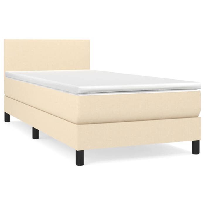 Maison Exclusive - Sommier à lattes de lit avec matelas Crème 80x200 cm Tissu