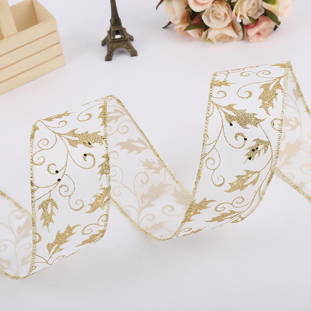 Glitter Snowflake Ribbon Gift Wrapping DIY Themed Party Snow Flake Decor