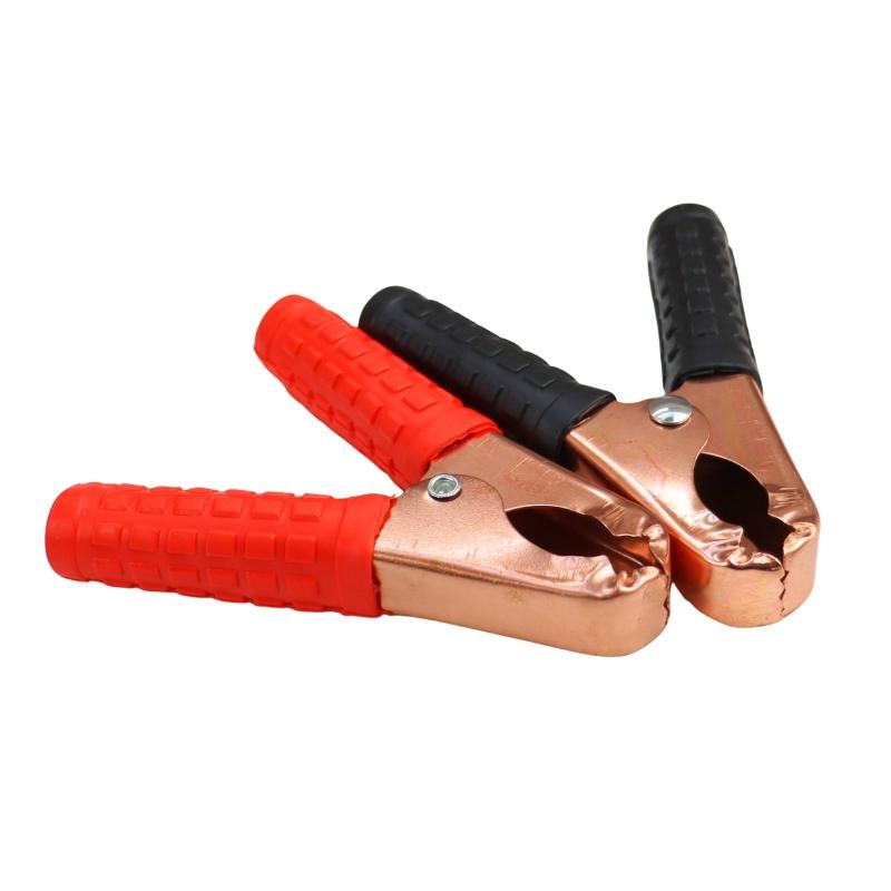 Set of red + black clamps for jumper cables rectifier 100mm