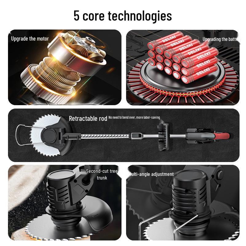 Cordless Rechargeable Lawn Mower & Handheld Electric Grass Trimmer