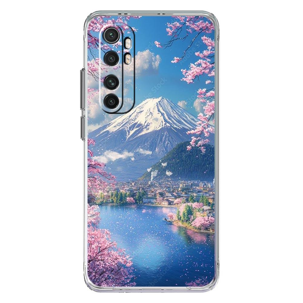 Phone Case For Xiaomi Mi Poco X7 X6 X5 X3 F7 Ultra F6 Pro F3 15 14T 14 13T 11 12 13 Lite Cover Japan Mount Fuji Cherry Blossom